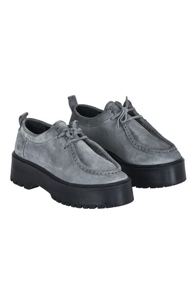 Moosefield Genuine Leather Hand-Saddled Gray Women's Shoes