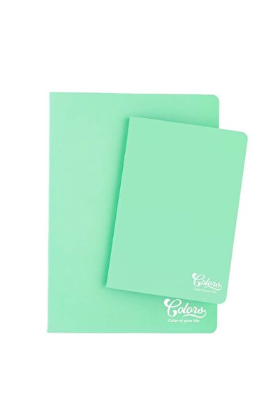 Meteksan Colors A5 Cardboard Cover Notebook, 40 Sheets, Checkered, Green (Dolmakalem Compatible)