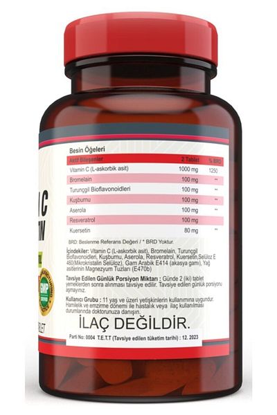 Nevfix 120 Tablets Bromelian Quartzetin Resveratrol Aselora Orange Bioflavonoids