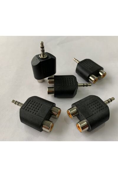 ATAELEKTRONİK 5 Adet 2 Rca Dişi To 3.5mm Aux Stereo Male Jack Connector Av Vi...
