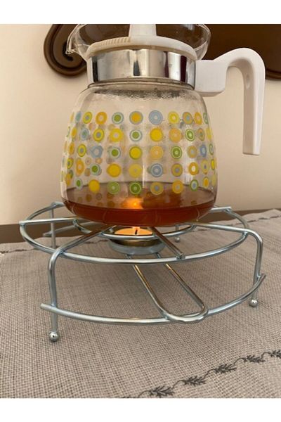 RENK YAPI RÜYASI Stainless Material Trivet That Keeps Herbal Tea Warm Long-lasting Safe Hot Serving on Tables