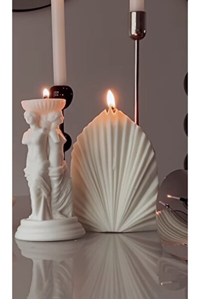 ersustore Büyük Boy Kokulu Beyaz Renk 3yüzlü Venüs Ve Tower Mum