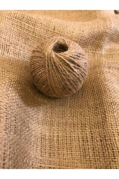 ACY STORE 100 Gr Jüt Kırnap Iplik + 1 Mt Doğal Telis Çuval Kumaşı Doğal Bez 10'luk Ons