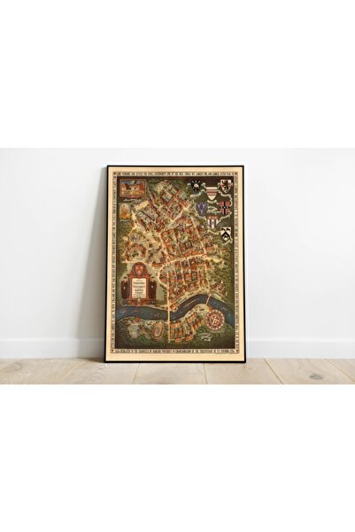 Pegziz Harvard Üniversitesi Haritası Sanatsal Duvar Dekorasyon Poster 60x90cm.