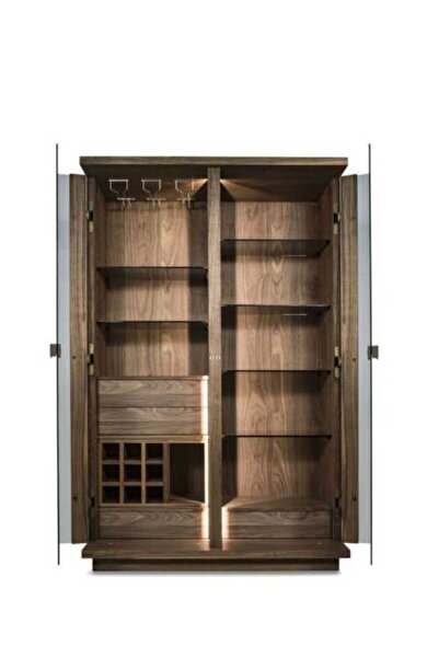 Latanwood Ahşap Şarap Dolabı