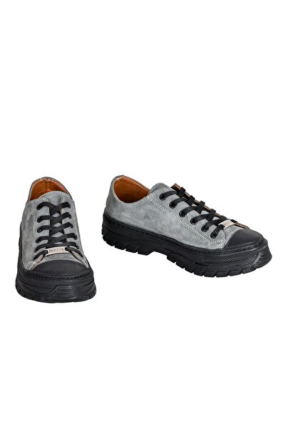 NOOSY Šedé dámské tenisky z pravé kůže