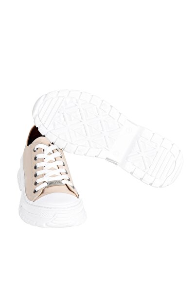NOOSY Genuine Leather Beige Women's Sneakers