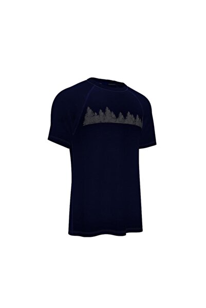 Woolnat Merino Yün Ağaç Baskılı Kısa Kol Erkek Tshirt