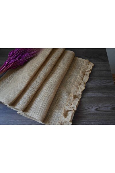 Linahomevtekstil Runner Jüt Hasır Kumaşdan Fırfırlı Runner