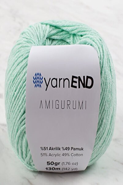 Yarnend أميجورومي أخضر فاتح محبوك يدويًا - L054