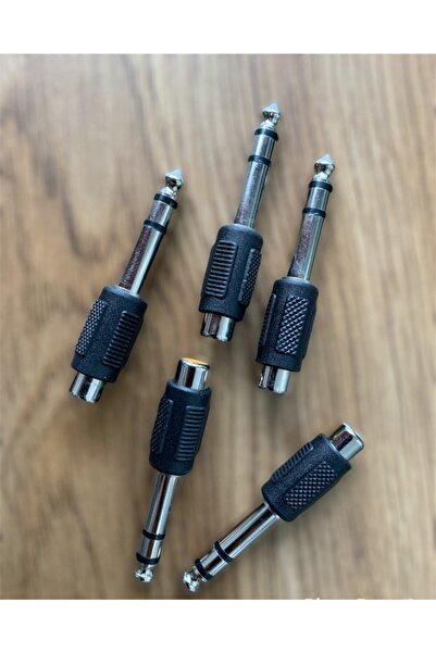 ATAELEKTRONİK 5 Adet 6.3mm Aux Ses Av Audio Jack Aparat Çevirici Jak Mikrofon Ses Rca Dönüştürücü Rca Tos