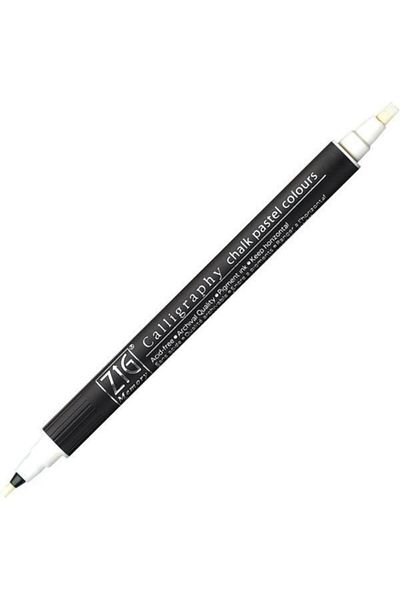 Zig Calligraphy Chalk Pastel Double Ended Calligraphy Pen Pastel White