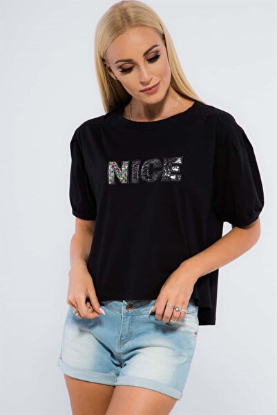 fasardi Baskılı Balon Kollu Tişört