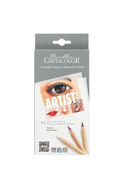 CretaColor 12 Color Waterable Portrait Drawing Set - Artist Studio Watercolor Pencils (28)
