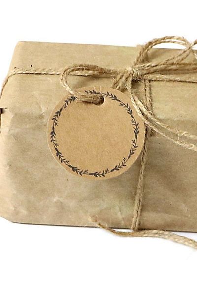 Vice Kraft Price / Gift Tag / Round Leaf Printed 40 Pieces (5 Cm)