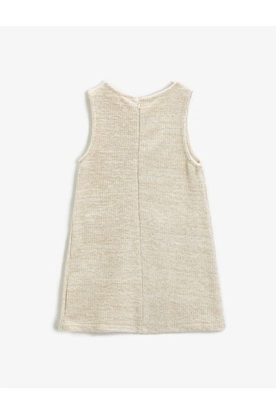 Koton Pocket Detailed Sleeveless Dress Crew Neck