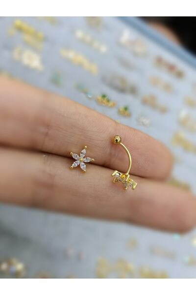 Arescollection Cerrahi Çelik Gold Renk Rook Piercing