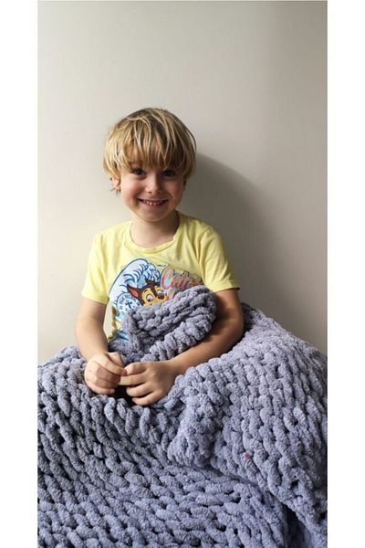 Dshomeconcept Hand Knitted Sofa Shawl - TV Blanket (100x180cm)