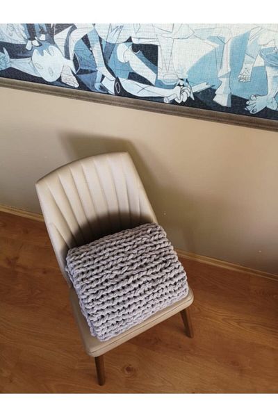 Dshomeconcept Hand Knitted Sofa Shawl - TV Blanket (100x180cm)
