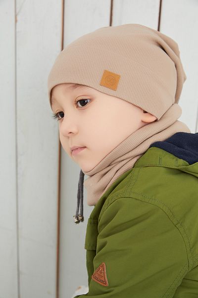 Babygiz Bebeluş băieţel Copil lapte cafea frânghie detaliat pălărie beanie gât guler set camisole confortabil 100% bumbac