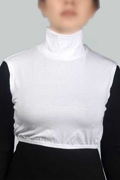 Altobeh Γυναικείο μισό σώμα με ζιβάγκο Zero Sleeve Full Throat Lycra Combed Cotton - Λευκό