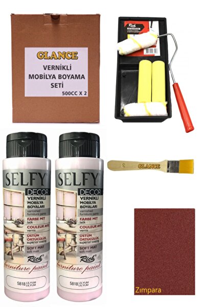 GLANCE Rich Selfy Decor 500 Cc X 2 Lilyum Kendinden Vernikli Mobilya Boyama Seti