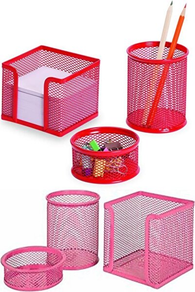 easyso Perforated Set of 3 Black 505 Cube Note Holder, Paper Clip, Pen Holder Organizer