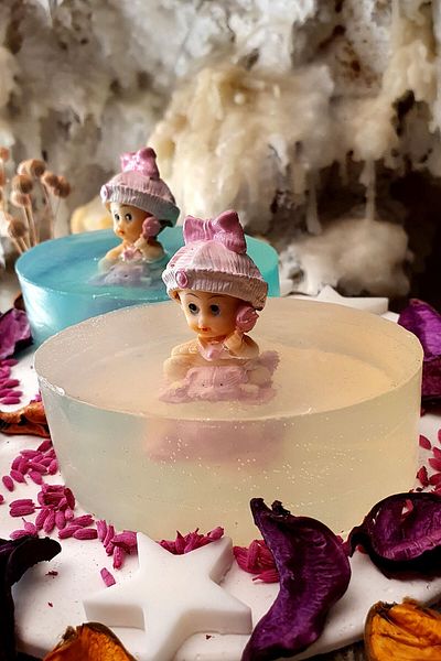 FANTASTİK SANAT ATÖLYESİ 2 Pack Organic 100% Natural Baby Soap - Jasmine and Vanilla Scented - 240 Grams - Oval - 8 X 3 Cm