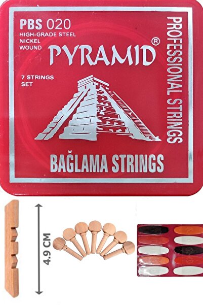 Pyramid Pbs-020 Uzun Sap Bağlama Teli +10 Adet Tezene + 1 Adet Orta Eşik + 7 Adet Ağaç Burgu