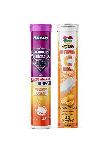 Apexis Vitamin C 1000 Mg+ Sambucus+ 1000 Mg C Vit + Zink