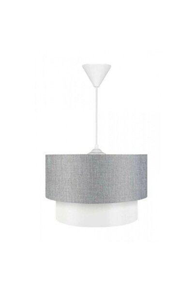 EvLight Triple Room Set Chandelier and Wooden Lampshade Gray