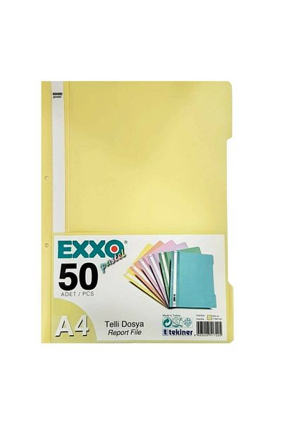 Exxo ملف سلكي مقاس A4 Pp باستيل 800 فانيليا (عبوة تحتوي على 50 قطعة) Dos-ttrp105