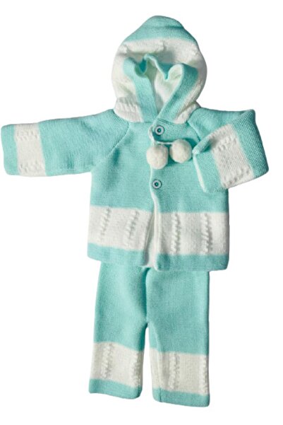 DG AURA Winter Girl - Baby Boy Colorful Hooded Pompom Set of 2