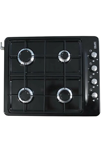 ERATO 4 Dört Gözlü Setüstü Ocak Üstten Düğmeli Siyah Tüp Uyumlu Ocak
