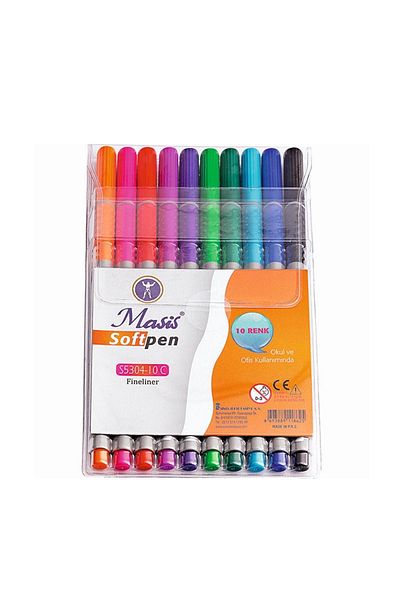 Masis Fineliner Softpen Pvc 10 Colors S5304-10c