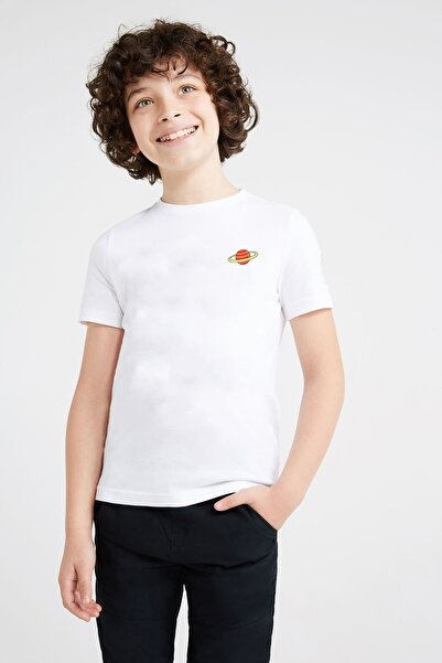 QIVI Unisex dečije belo Štampano T-shirt