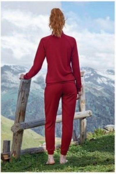 Doreanse Set pijamale lungi pentru damă roșu Claret