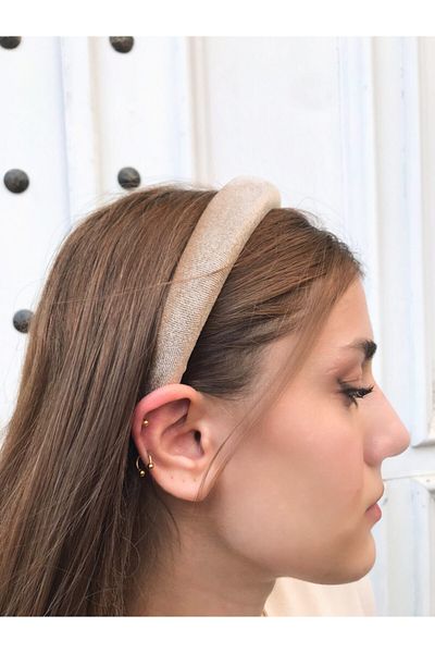 Femine Elegance - Cream Velvet Hair Crown - Velvet Crown