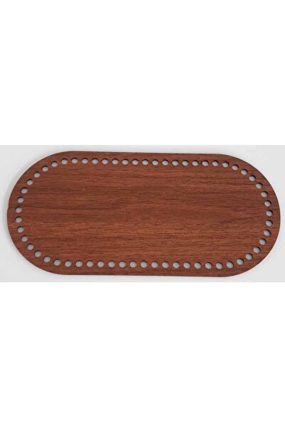angel çanta aksesuar Wooden 25x12 Cm Oval Bag Base (dark Color)