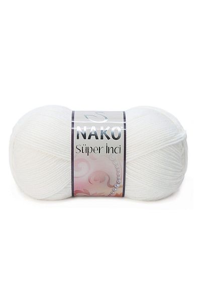 NAKO ( 5 Τεμάχια ) Super Pearl 208 Λευκό Χέρι Πλεκτό Νήμα Γιλέκο Ζακέτα Πουλόβερ Νήμα μωρού