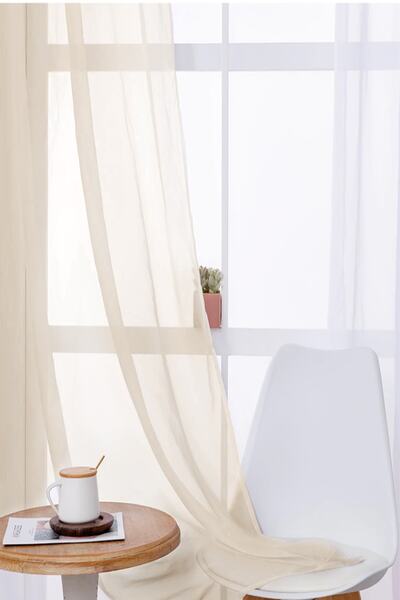 De'Vor Tül Perde Sık Pile 1/3 - Ekru Tül Perde