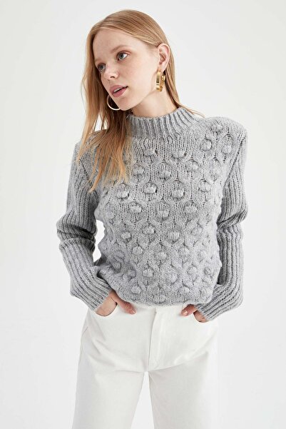 DeFacto Sweater - Gray - Oversize
