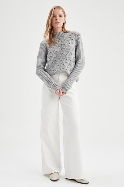 DeFacto Sweater - Gray - Oversize