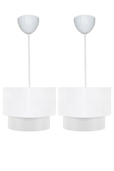 EvLight 2-Piece Cake Pendant Lamp Chandelier / White
