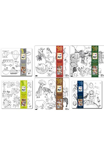 Akademi Çocuk Funny Mat 6 Lı Set ( Taşıtlar - Evcil Hayvanlar - Çiftlik - Say...