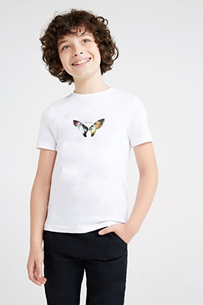 QIVI Unisex dečji beli Supernatural Castiel Štampano T-shirt