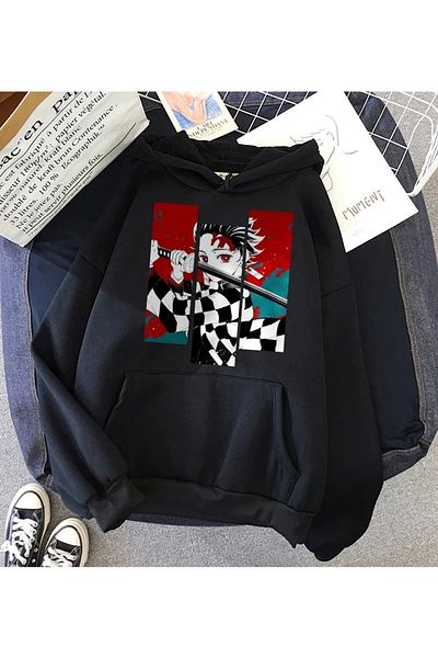 Köstebek Giraffe Demon Slayer: Φούτερ με κουκούλα Tanjiro 3 Pieces (unisex).