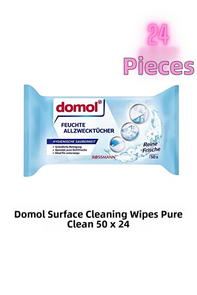 DOMOL Surface Cleaning Wipes Pure Cleaning 50 Pack (24 Pieces)