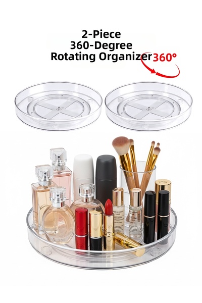 EVSTYLE منظم دوار 360 درجة مكون من قطعتين - شفاف