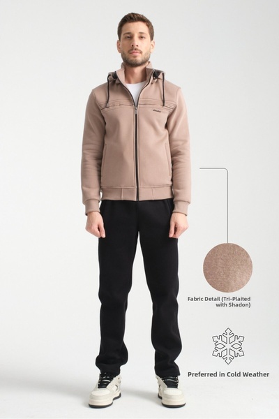 Shooter Sportswear Mink Winter Men's Tracksuit Set with Lined Hooded Jacket, ...